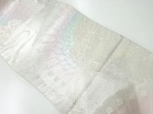 アンティーク　檜扇模様織出し袋帯（材料）